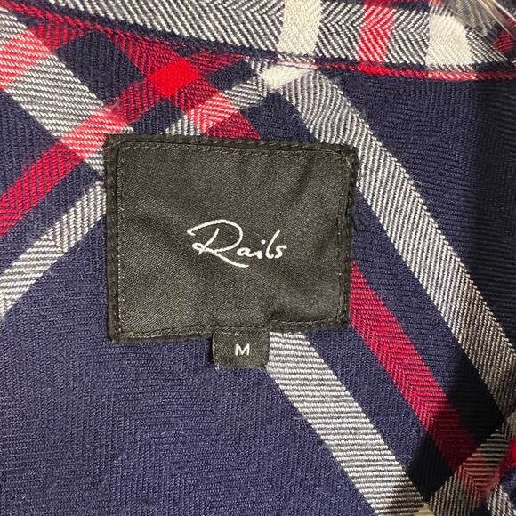 Rails Plaid Midnight White Cherry PJ Pajama Set Short M/L Soft Loungewear - Picture 7 of 12